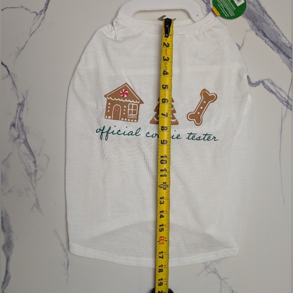 Festive White Dog Shirt with Holiday Print - Picture 2 of 6